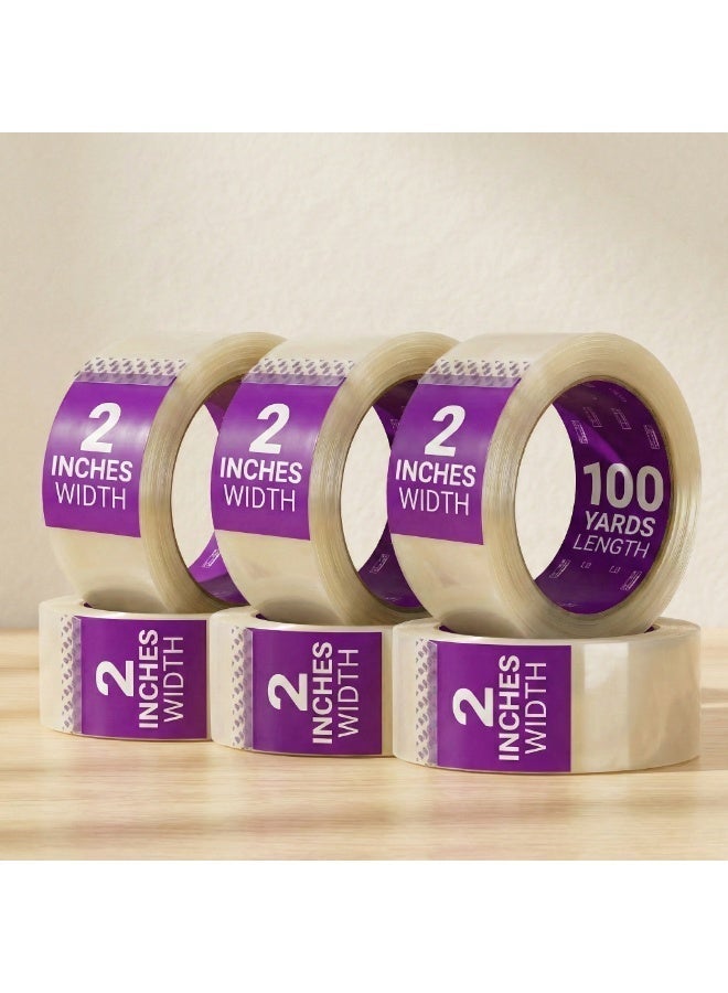 AKSONZ Clear Strong & Heavy Duty Adhesive Packing Tape 2 x 100 Yards Wide Shipping Tape For Home & Office Boxes, Moving Parcels & UAE Postal Supplies - Image 2